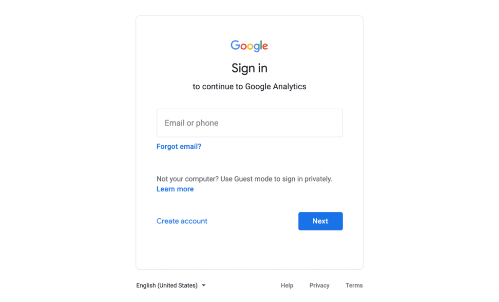 Login to Your Google Analytics Account
